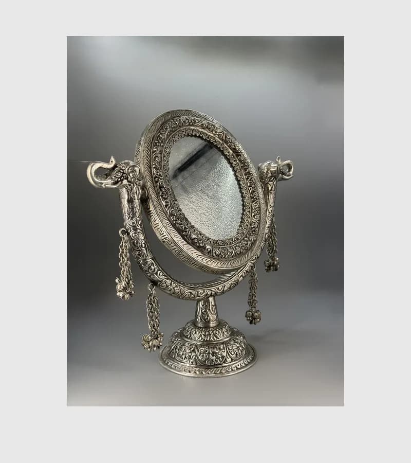 Darpan Table Mirror · silver-plated · personalised plaque