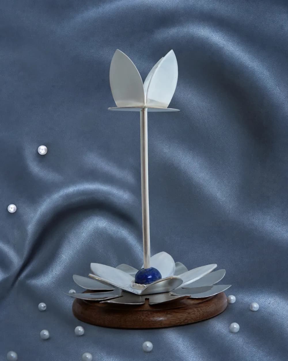 Blooming Lotus Candle Holders, Pair